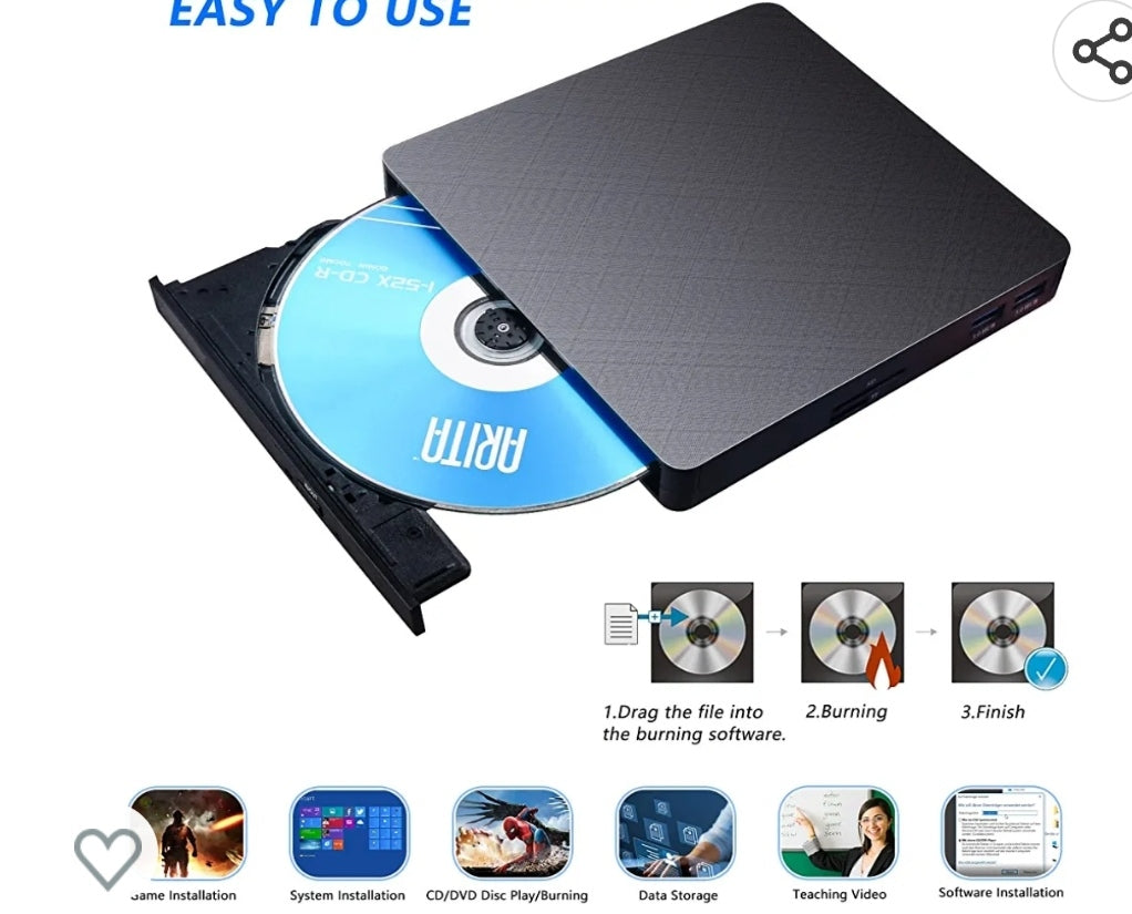 Lecteur graveur cd dvd externe compatible windows 10 - Le Shop du  Télétravailleur