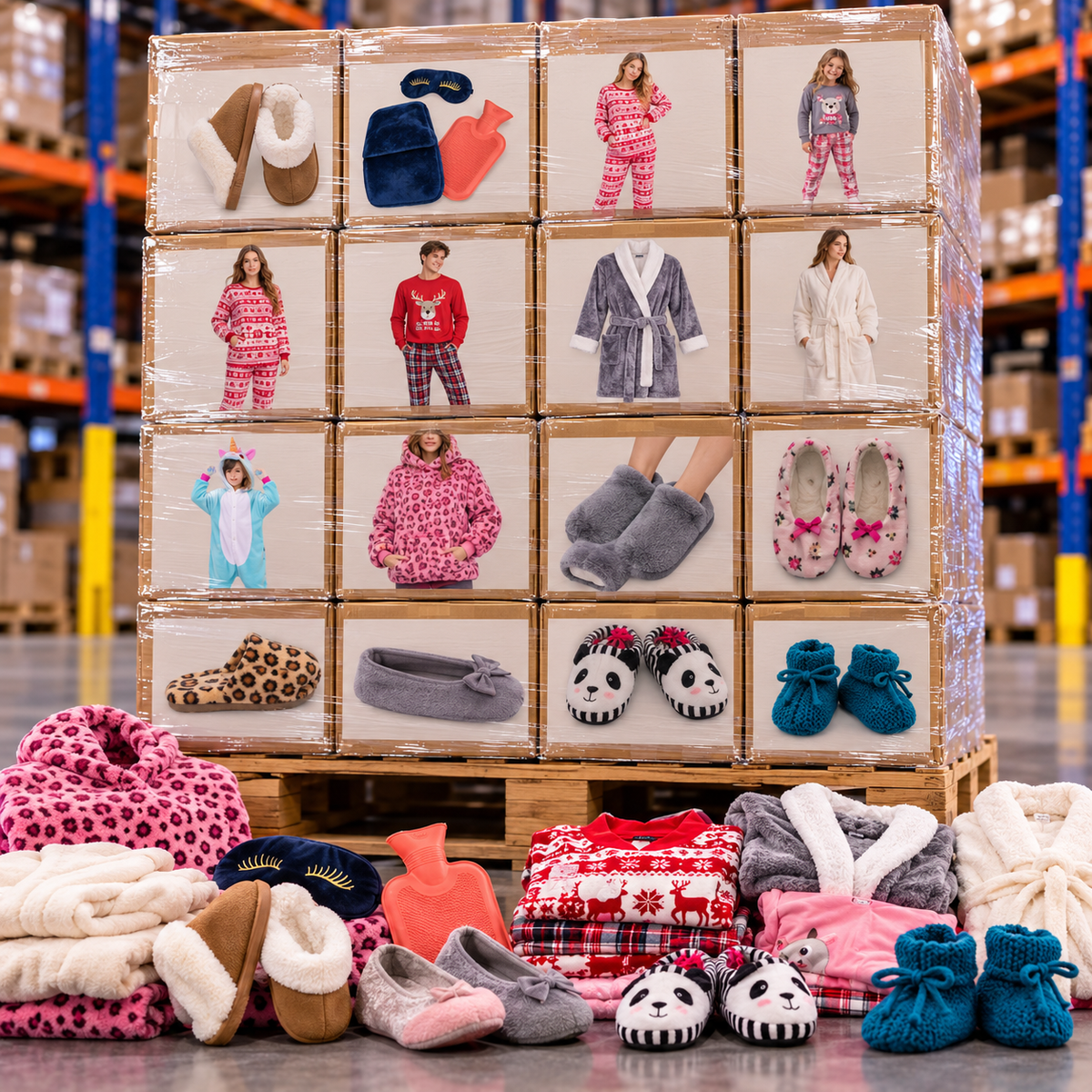 Palette #7 pyjamas et chaussons maison 240 pièces livraison incluse