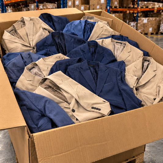 Carton revendeur C1 rempli de veste de costume