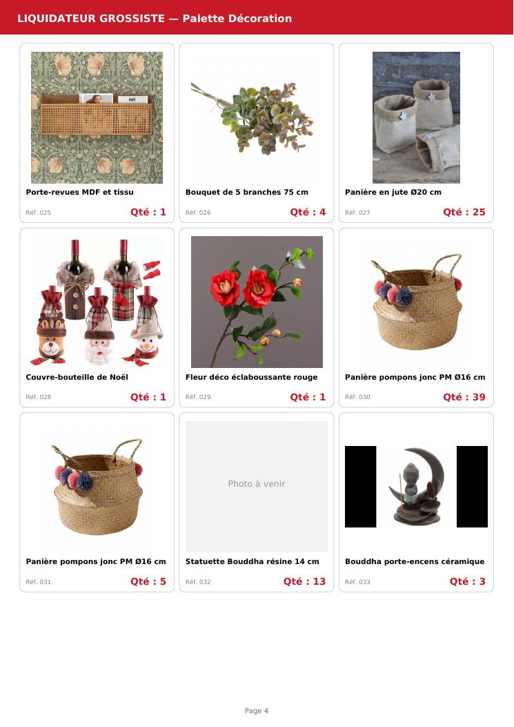 Palette #6 déco bohème et bazar maison 387 pièces livraison incluse