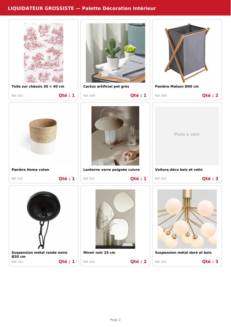 Palette #10 Deco maison cadres et luminaires divers 320 pièces livraison incluse
