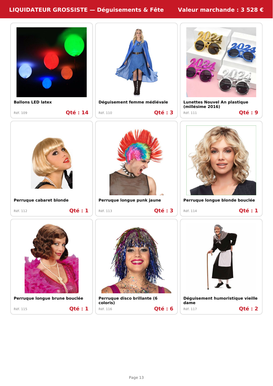 Palette #1 déguisements enfants et fêtes TATI 750 pièces Livraison incluse