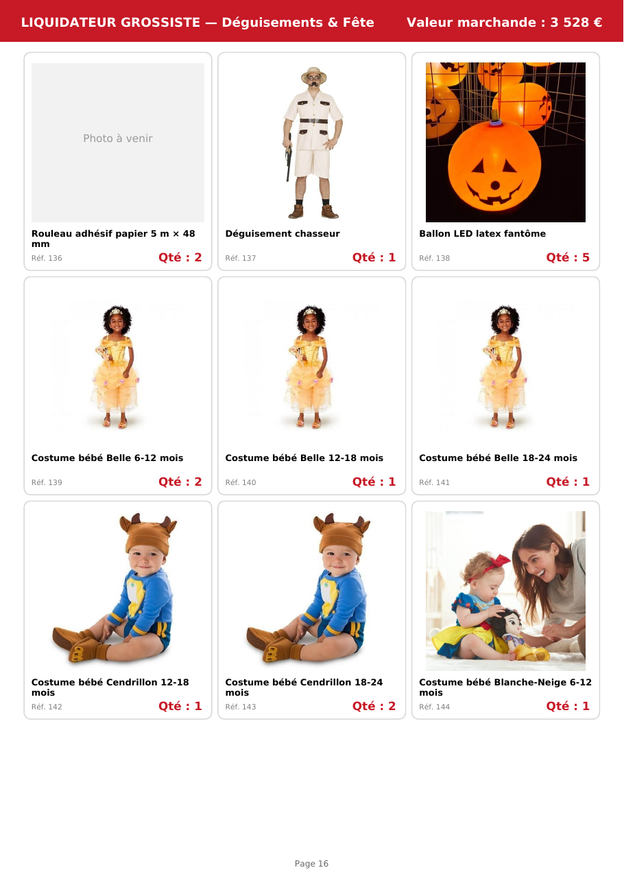 Palette #1 déguisements enfants et fêtes TATI 750 pièces Livraison incluse
