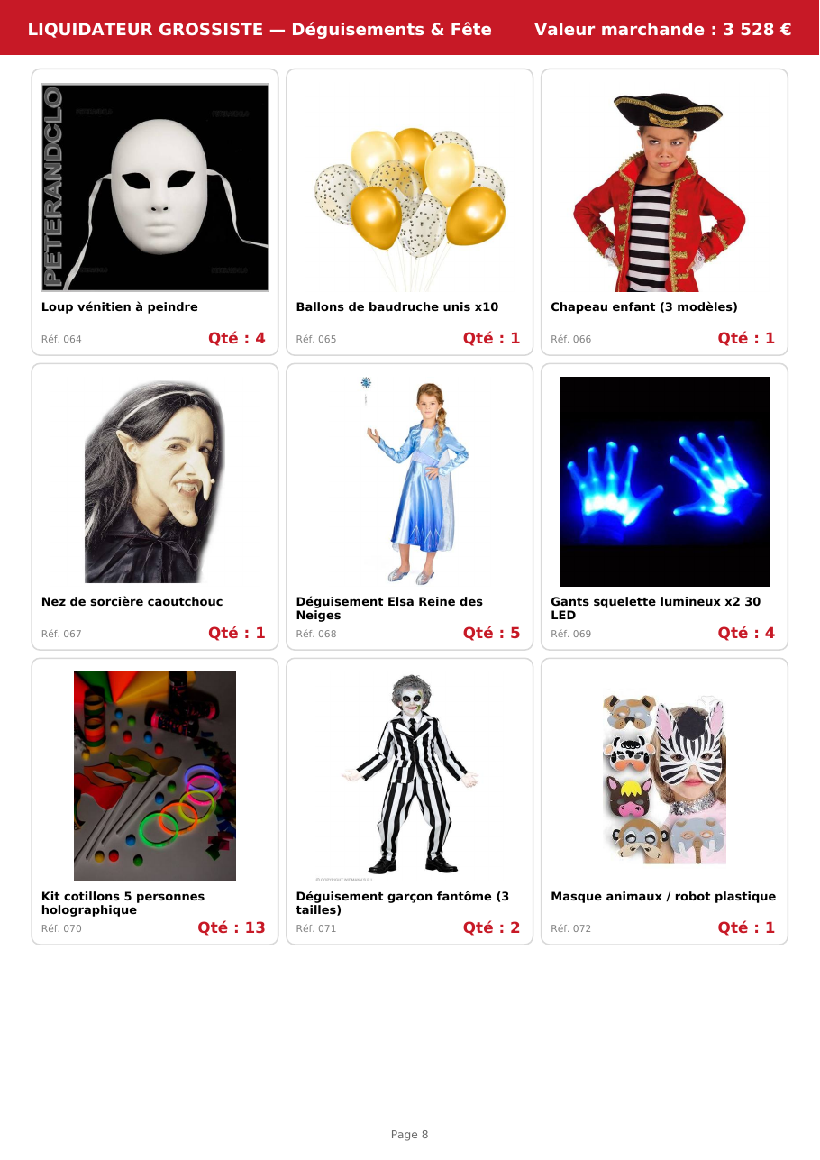 Palette #1 déguisements enfants et fêtes TATI 750 pièces Livraison incluse